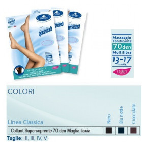 Sauber Collant 70 Denari Super Coprente Maglia Liscia Blu 2 Linea Classica