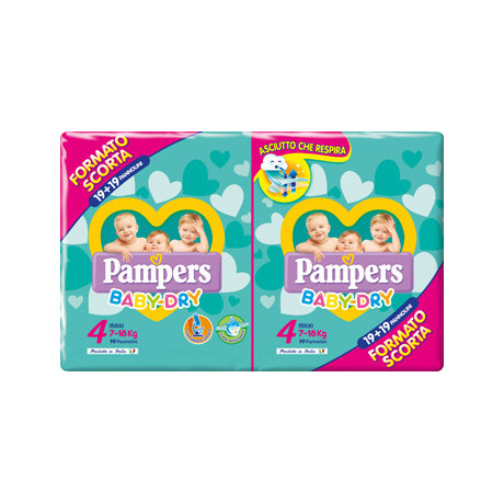 Pampers Baby-dry Duo Dwct Maxi 38 Pezzi