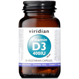 Viridian Vitamin D3 400iu 30 Capsule