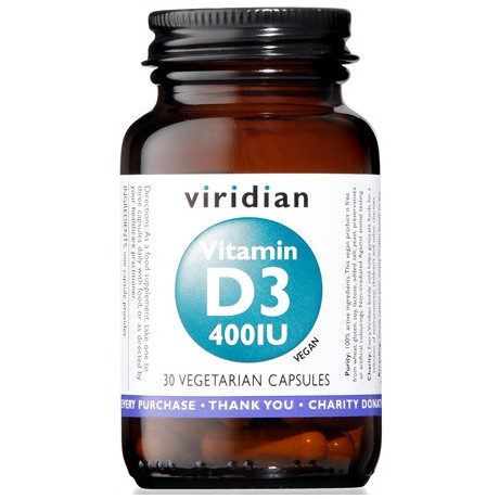 Viridian Vitamin D3 400iu 30 Capsule