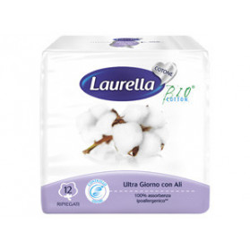 Assorbente Laurella In Cotone Ultra Giorno Con Ali 12 Pezzi