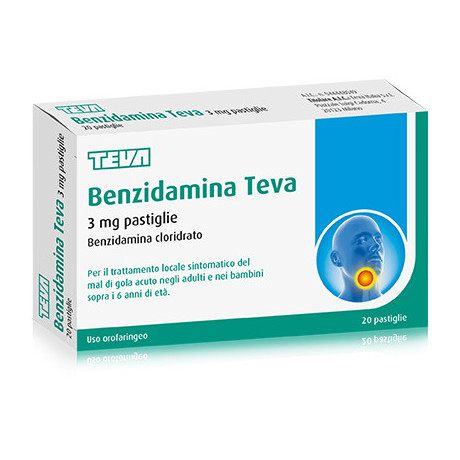 Benzidamina Teva 20 Pastiglie 3mg