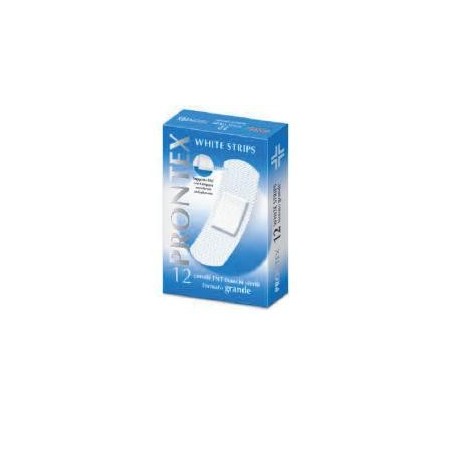 Cerotto White Strips Tessuto Non Tessuto Bianco Grande 12 Pezzi