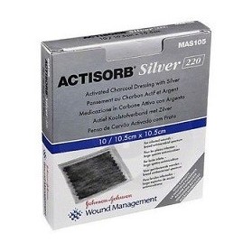 Actisorb Silver Medicazione In Carbone Attivo Con Argento 10,5x10,5 Cm 3 Pezzi