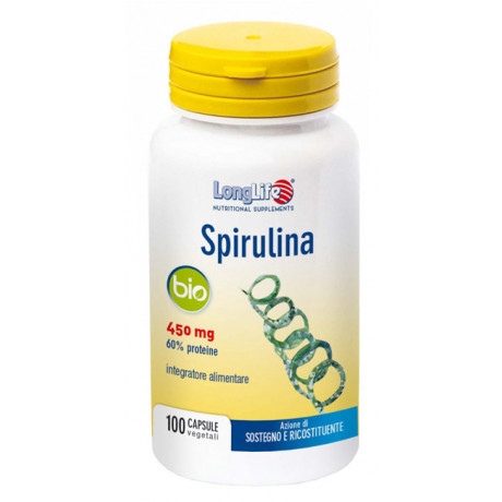 Longlife Spirulina Bio 450mg 100 Capsule Vegetali