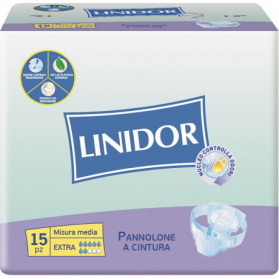 Pannolone Linidor A Cintura Extra Misura Media 15 Pezzi